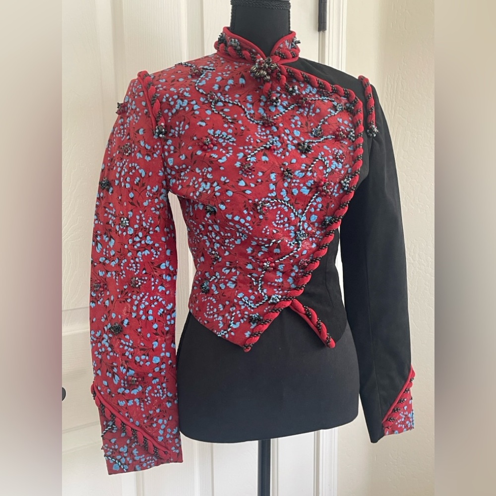Show Season  custom Western Equestrian Suede Beaded Riding Show Jacket XS S